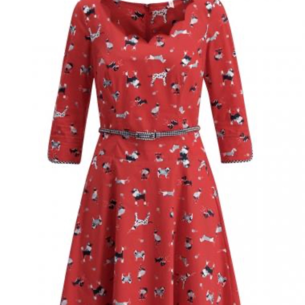 50s Swing A Bow Dress in Street Dogs Red New, no tags (very rare)
